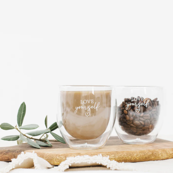 Doppelwandiges Glas *Love yourself* 250ml - 0