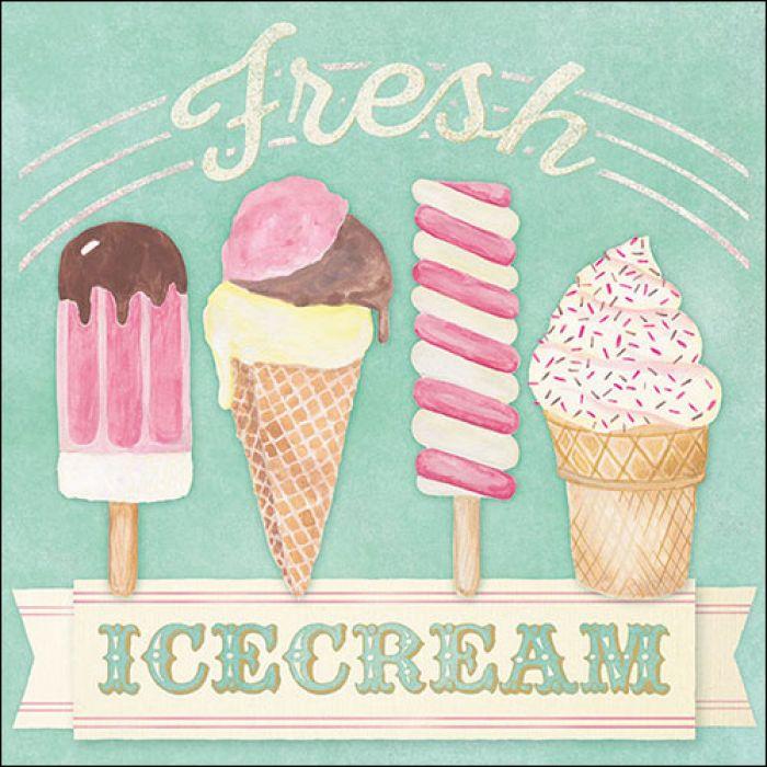 Servietten *Fresh Ice Creme* 25*25