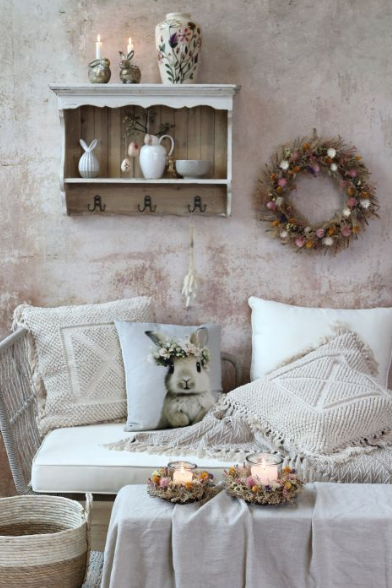 Kissenhülle *Hase mit Blumenkranz* - 1