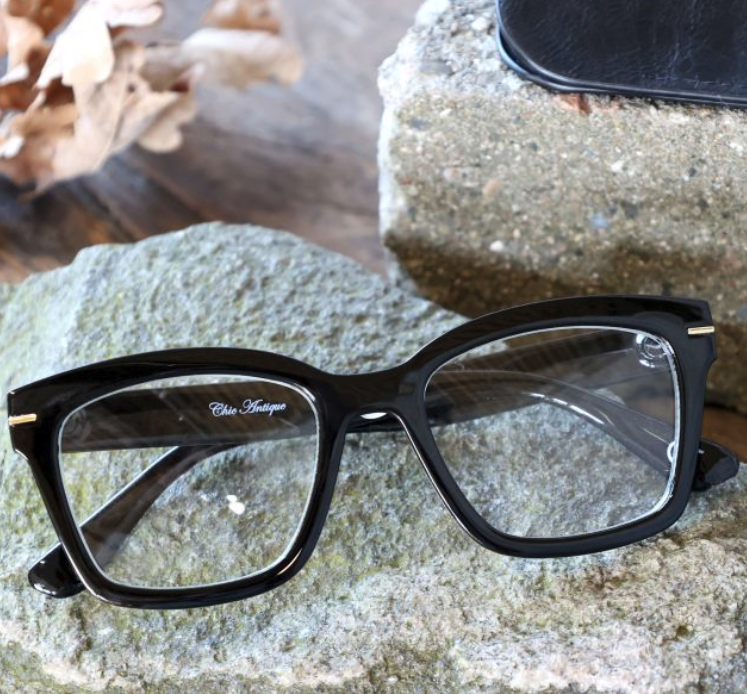 Lesebrille mit Golddekor *schwarz*