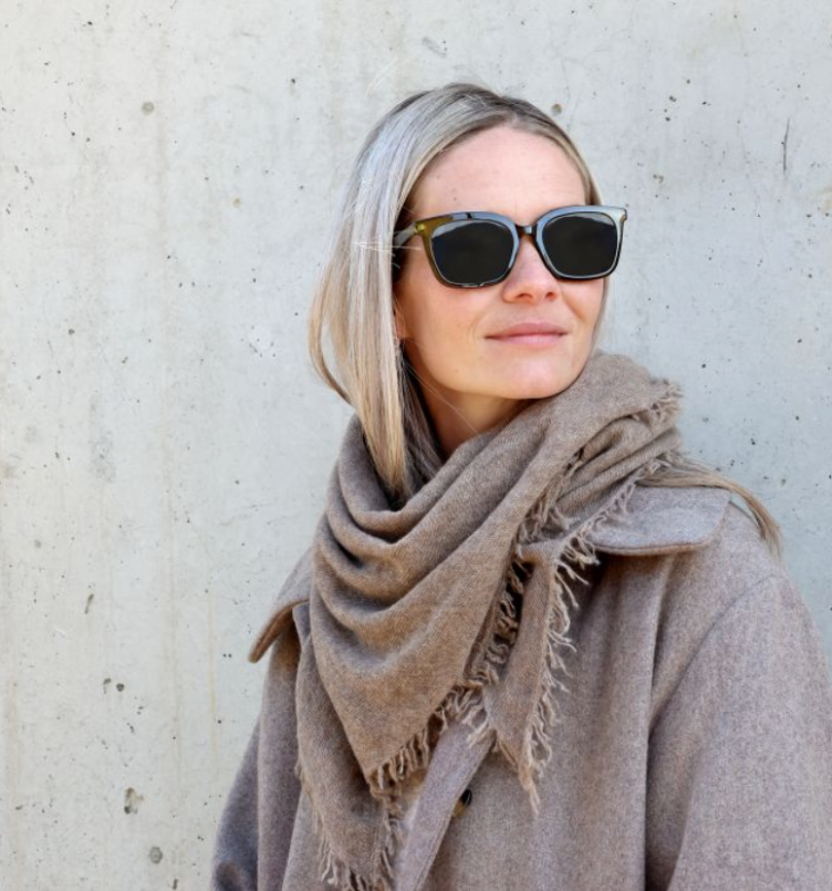 Kaschmir-Schal mit Fransen *beige*