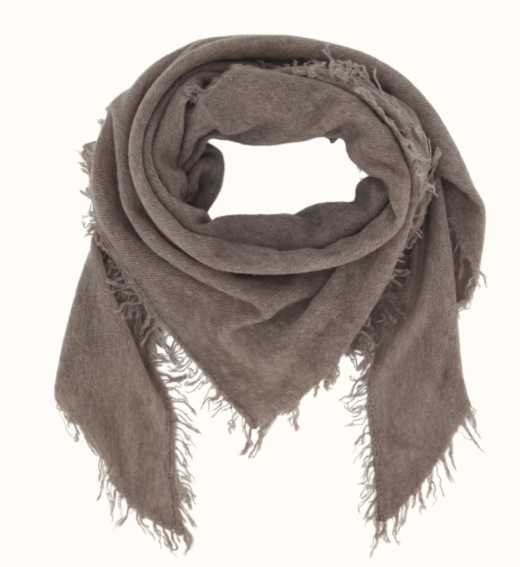 Kaschmir-Schal mit Fransen *beige* - 0