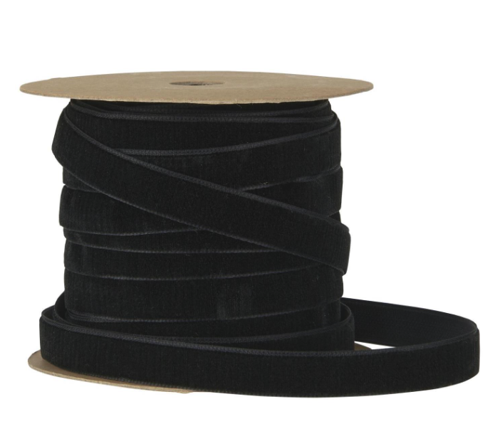 Velourband auf Spule 10m schwarz