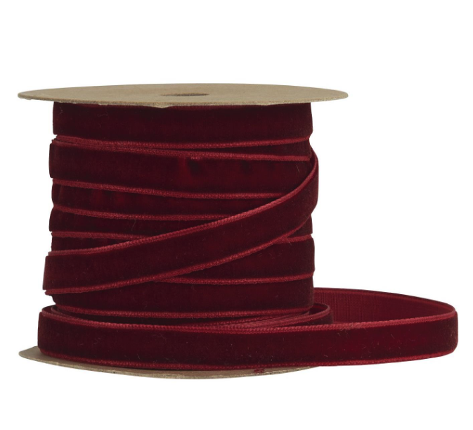 Velourband auf Spule 10m bordeaux