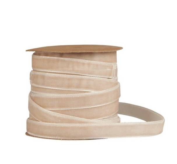 Velourband auf Spule 10m beige