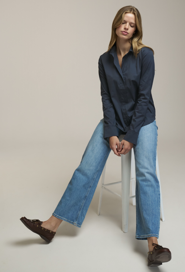 Baumwoll-Bluse *Juna* blau - 3