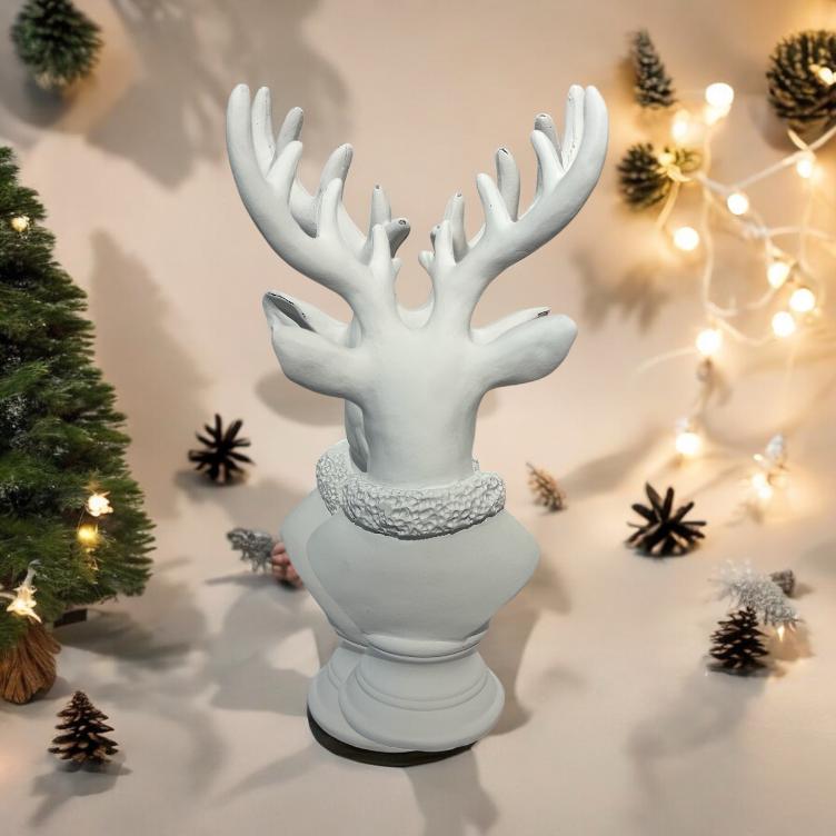 Dekobüste Hirschkopf weiss 38,5 cm - 2