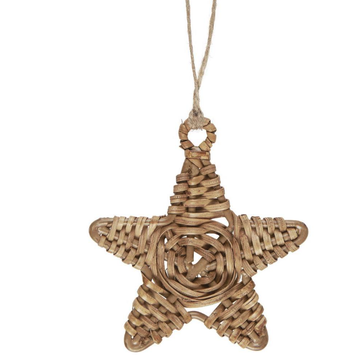 Stern-Anhänger aus Rattan 10 cm