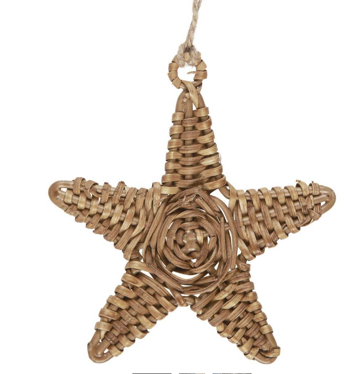 Stern-Anhänger aus Rattan 13 cm