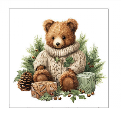 Coktail-Servietten *Winterbär* 25*25