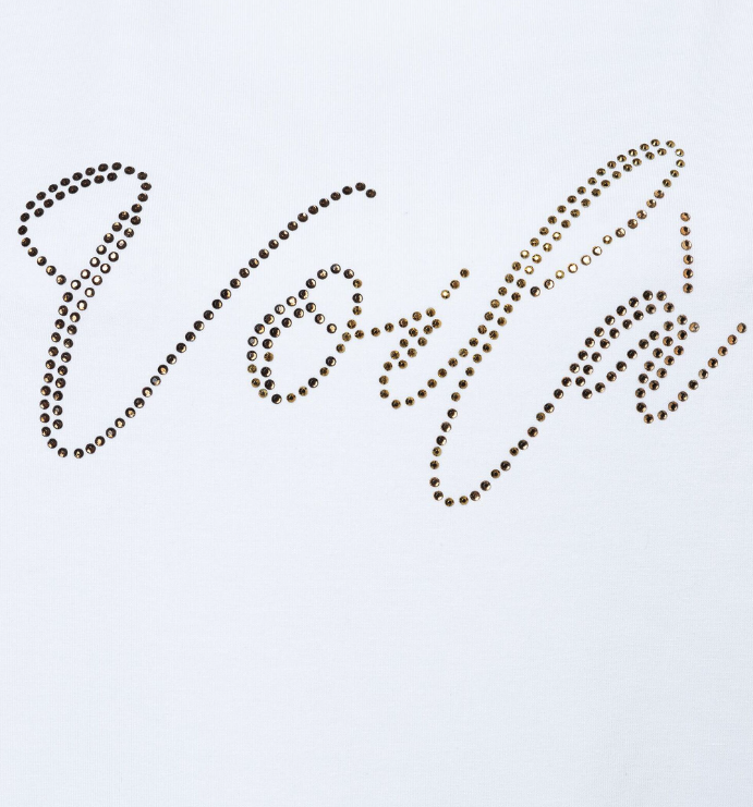 T-Shirt mit Strass-Schriftzug - 1