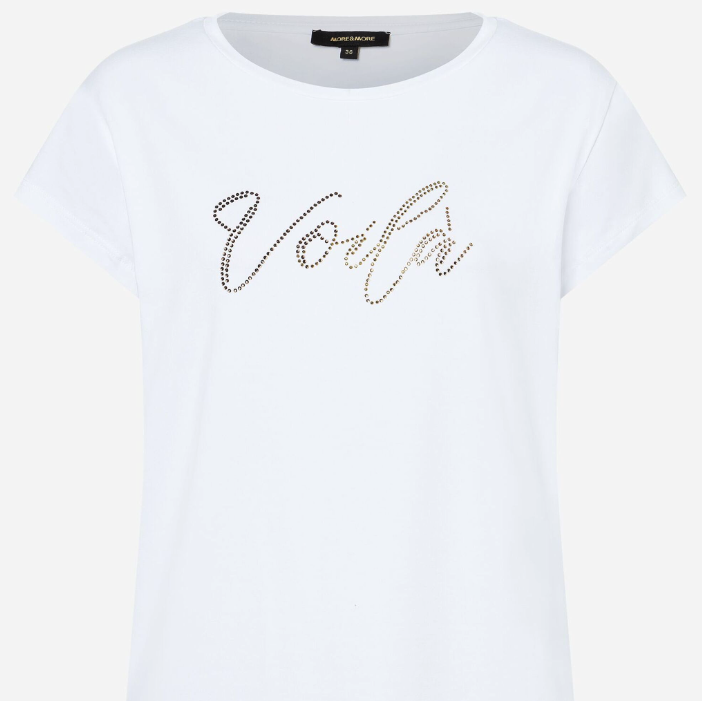 T-Shirt mit Strass-Schriftzug - 2