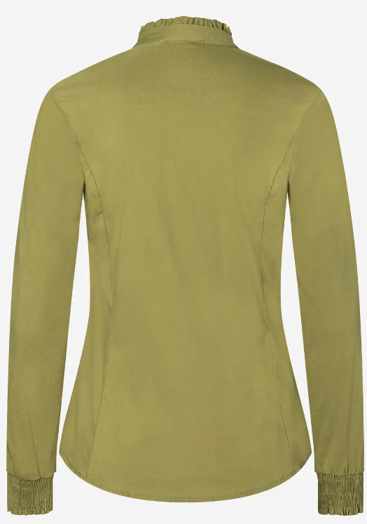 Baumwoll-Stretch-Bluse *soft moos green* - 0