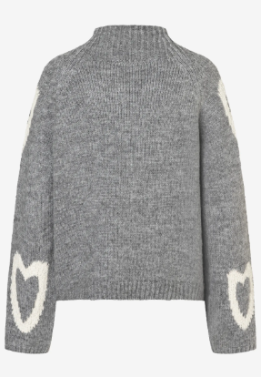 Pullover with hearts *warm grey* - 3