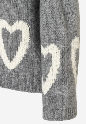 Pullover with hearts *warm grey* - 1