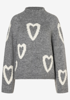 Pullover with hearts *warm grey* - 2