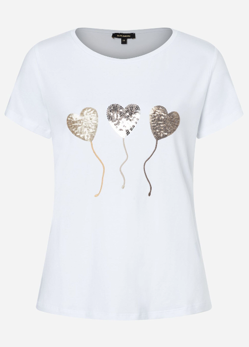 T-Shirt mit Paillettenherzen - 2