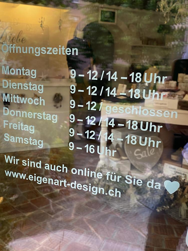 Neue Öffnungszeiten der Boutique