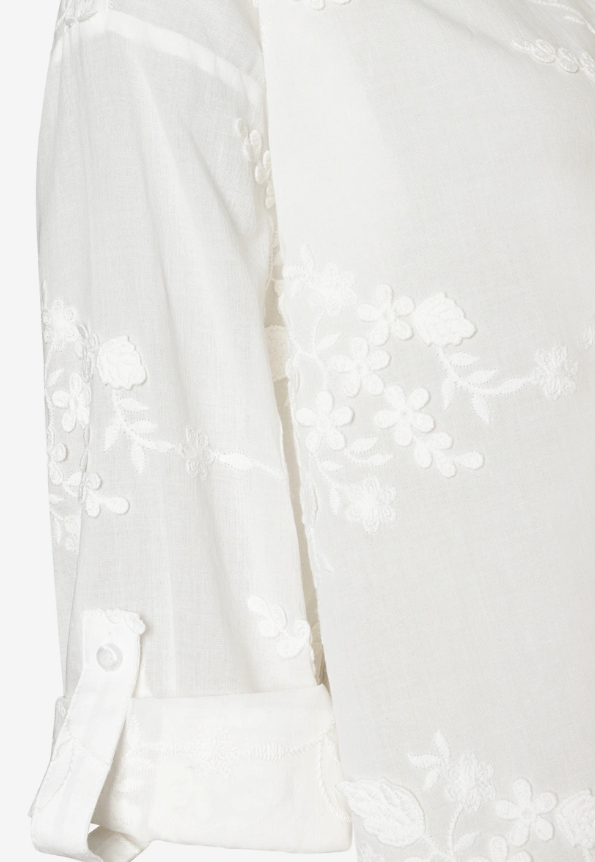 Bluse mit 3D-Blüten *off white* - 1