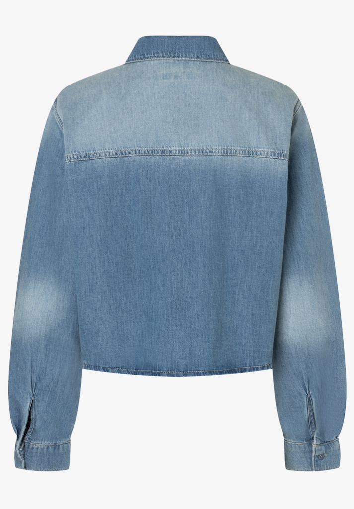 Jeanshemd mit Spitzenbesatz - 2