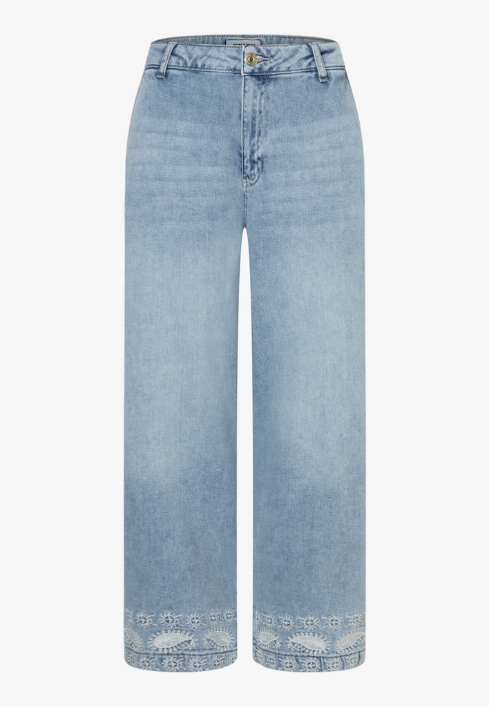 Jeans mit Stickerei im Saum light blue - 2