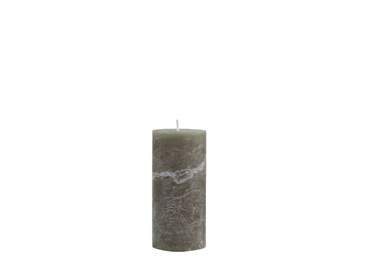 Kerze rustikal *olive* 15 cm - 0