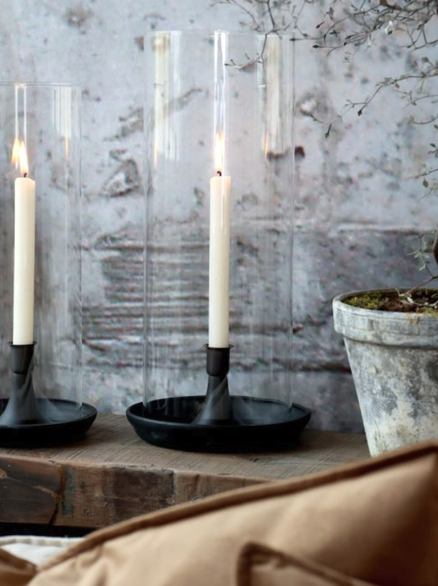 Windlicht mit Glasaufsatz 35cm - 1