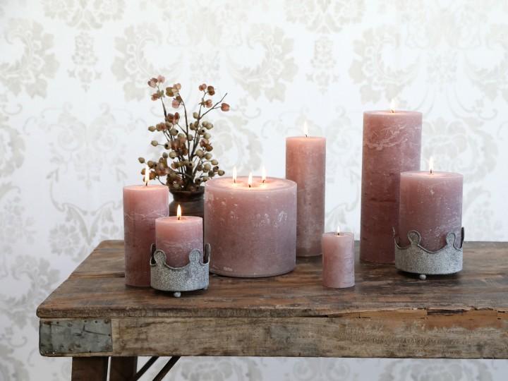 3-Docht-Stumpenkerze *powder rose* - 0