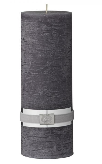 Kerze *rustic* 20 cm grau
