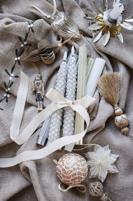 Quasten-Ornament *Astrid* leinen - 1