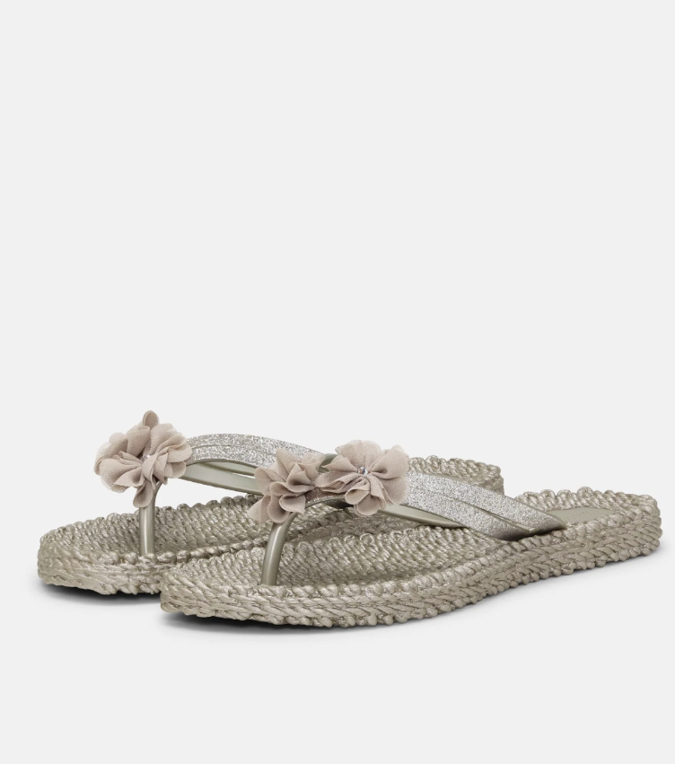 Flip Flop with Flower *Platin*
