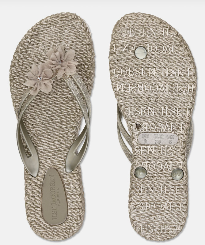 Flip Flop with Flower *Platin* - 0