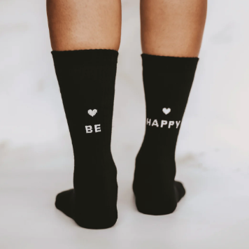 Socken *be happy* in schwarz