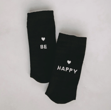 Socken *be happy* in schwarz - 0