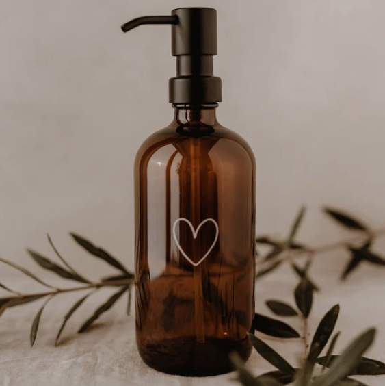 Seifenspender *Herz* braunglas 250ml