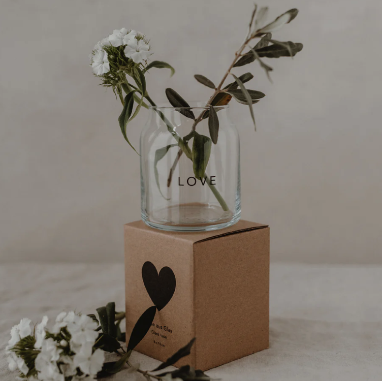 Vase aus Glas klein Love - 1