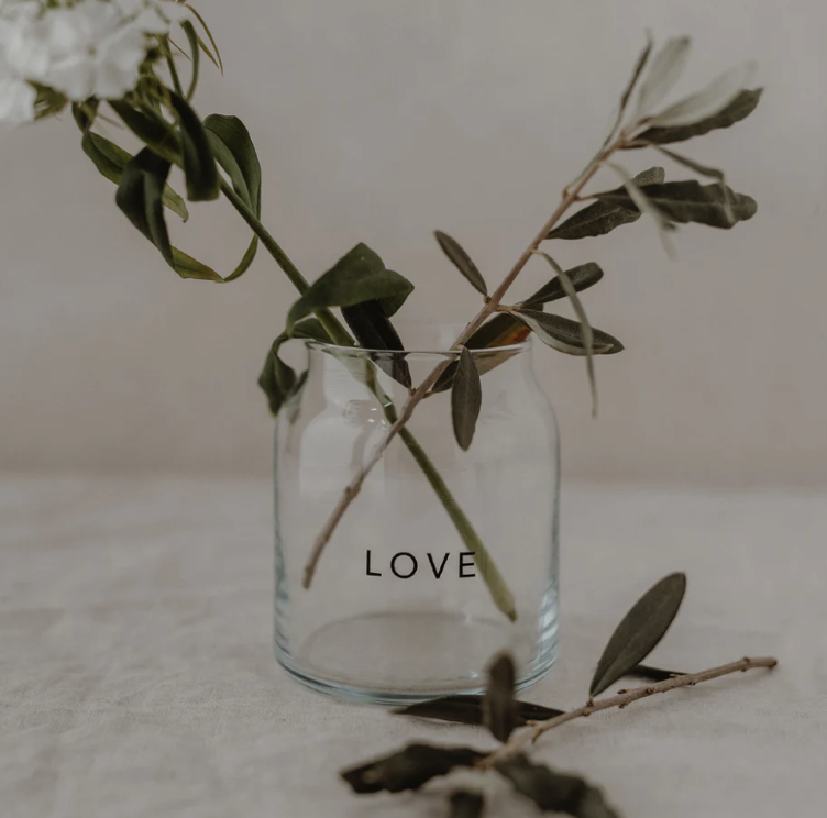 Vase aus Glas klein Love