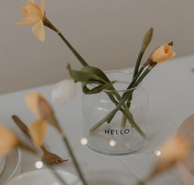 Vase aus Glas mittel Hello - 1
