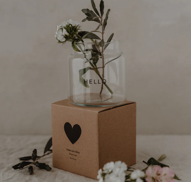 Vase aus Glas mittel Hello - 0
