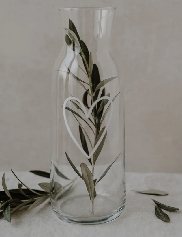Karaffe Herz weiss 1l - 0