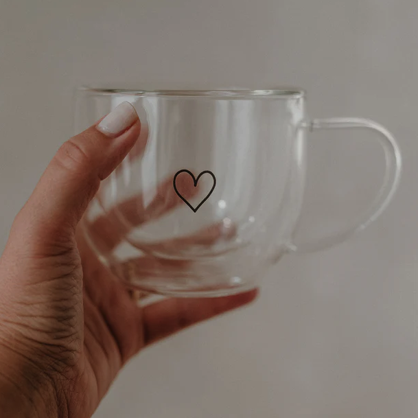 Doppelwandige Glastasse *Herz* 250 ml - 1