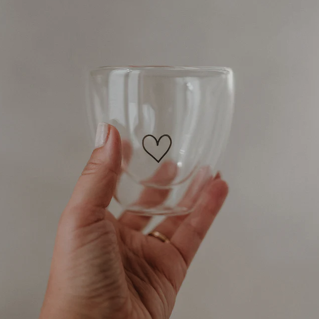 Doppelwandiges Herzglas Herz 100 ml - 0