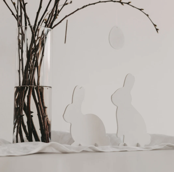 Steckhasen weiss im 2er Set - 3