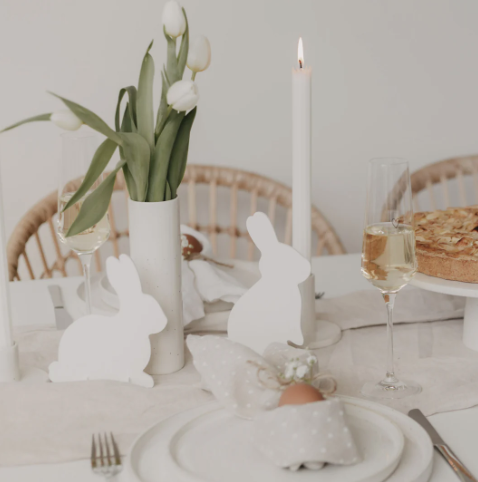 Steckhasen weiss im 2er Set - 2