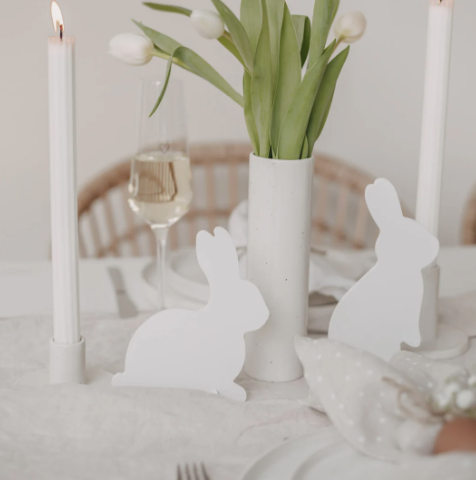 Steckhasen weiss im 2er Set