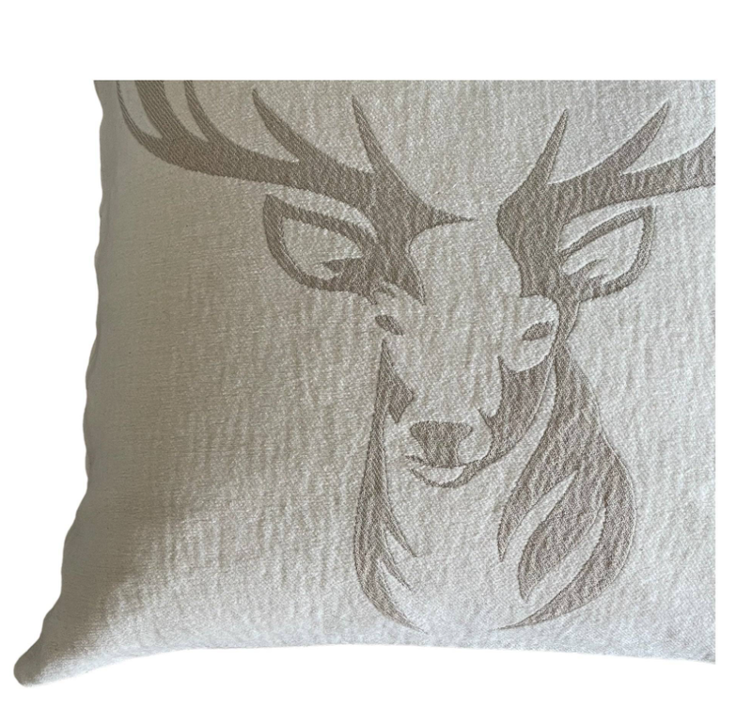Kissenhülle Chenille *Hirsch taupe* 49 x49 cm - 2