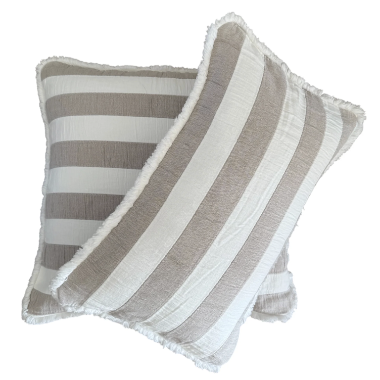 Kissenhülle Streifen beige-weiss -30x50cm - 5