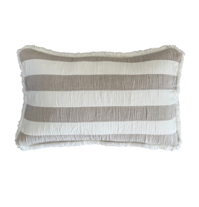 Kissenhülle Streifen beige-weiss -30x50cm