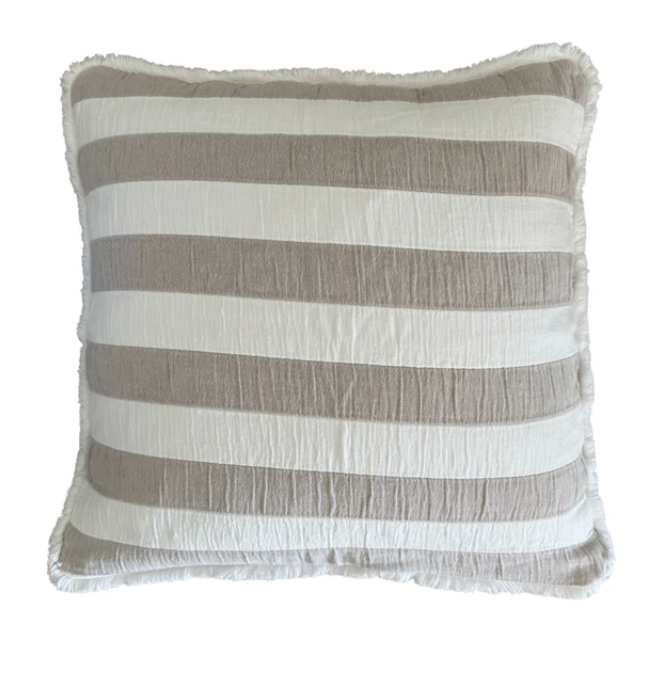 Kissenhülle Streifen beige-weiss -50x50cm