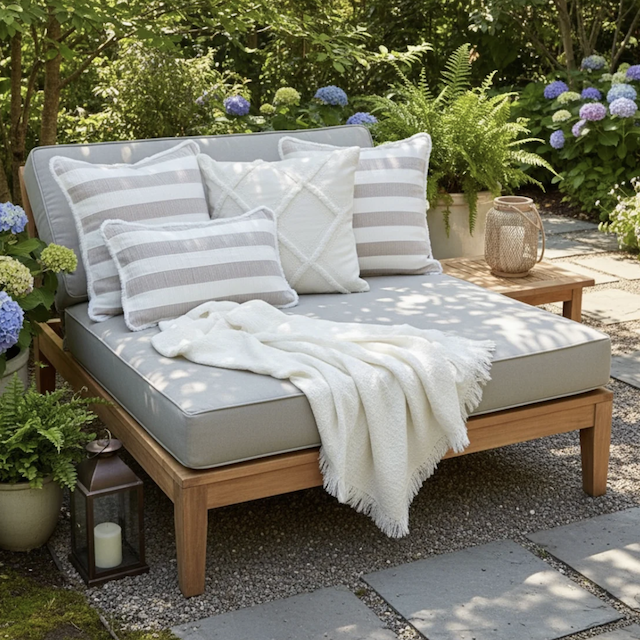 Kissenhülle Streifen beige-weiss -50x50cm - 4